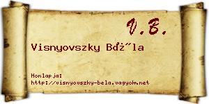 Visnyovszky Béla névjegykártya